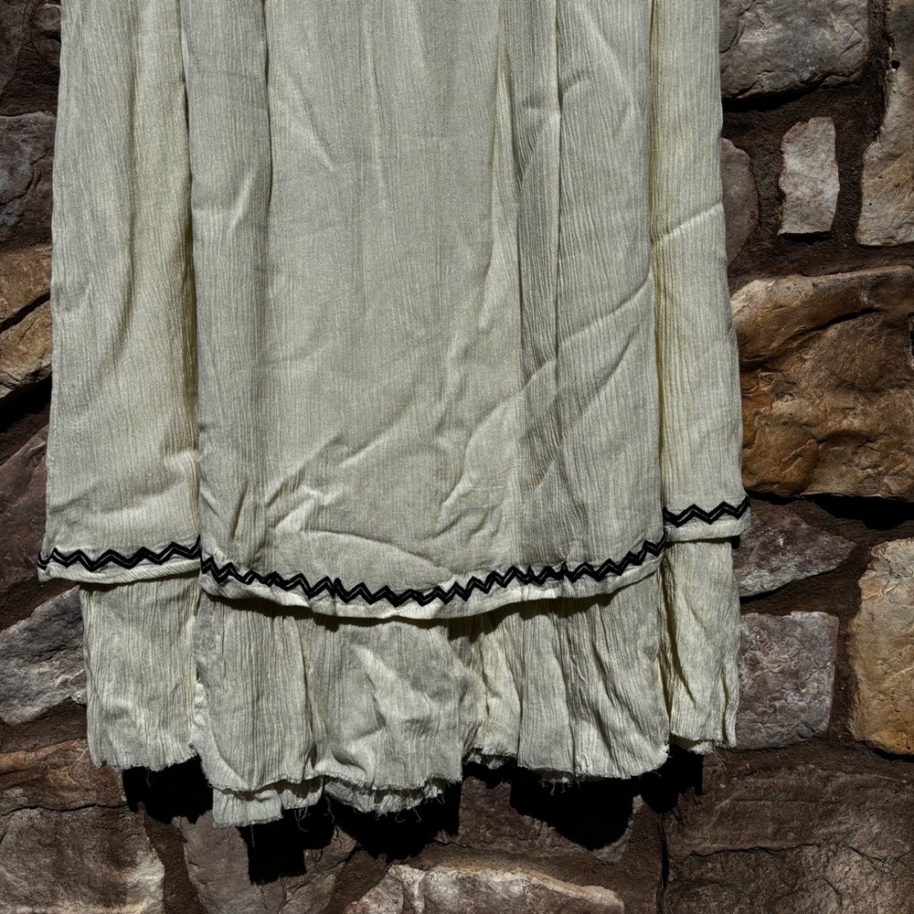Vintage Scully Embroidered Maxi Skirt Gauzy Size Large Boho Layered 90s - Picture 4 of 9